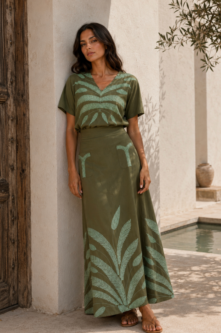 Blusa Arantxa Bordada Verde
