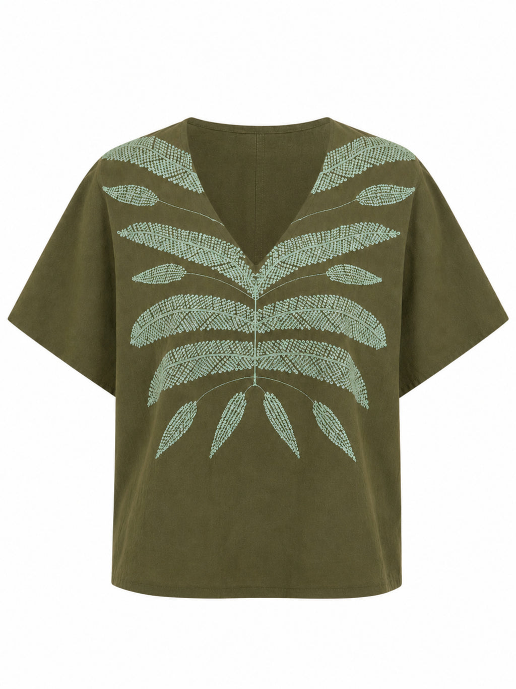 Arantxa Embroidered Green Blouse