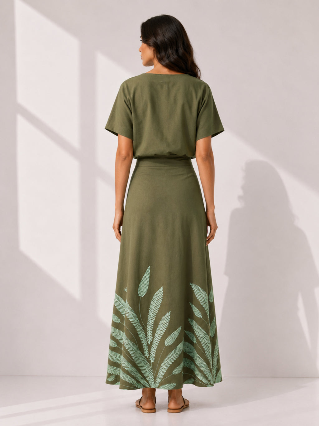 Arantxa Embroidered Green Blouse