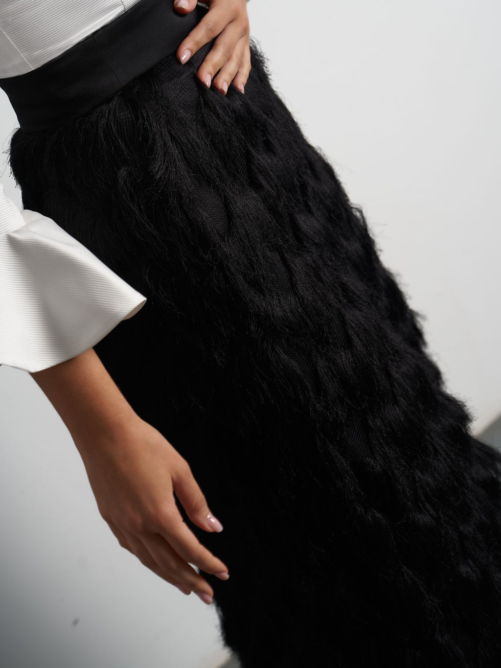 Ana Black Fringed Skirt