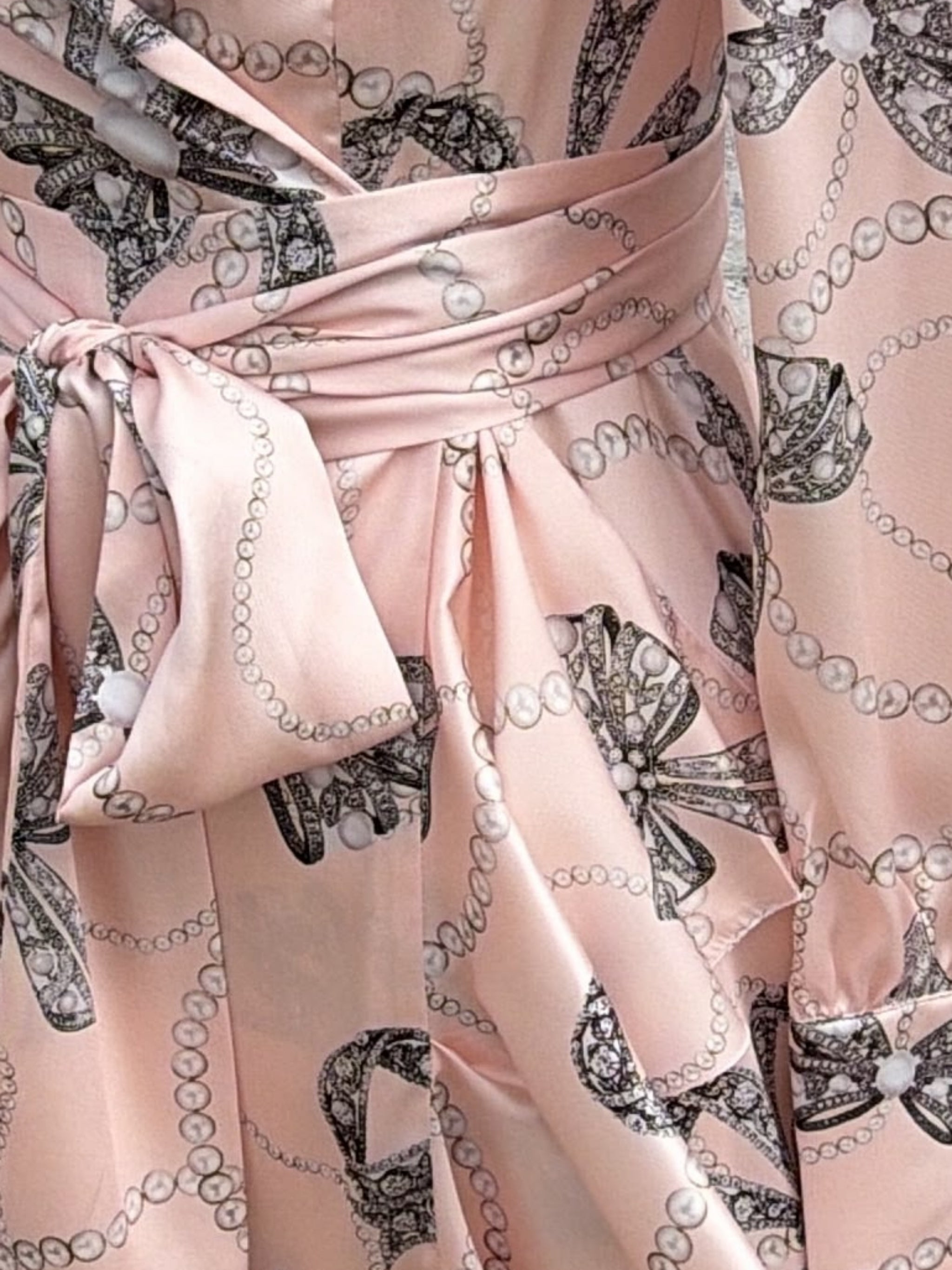 Vestido Asunción Largo Estampado Rosa