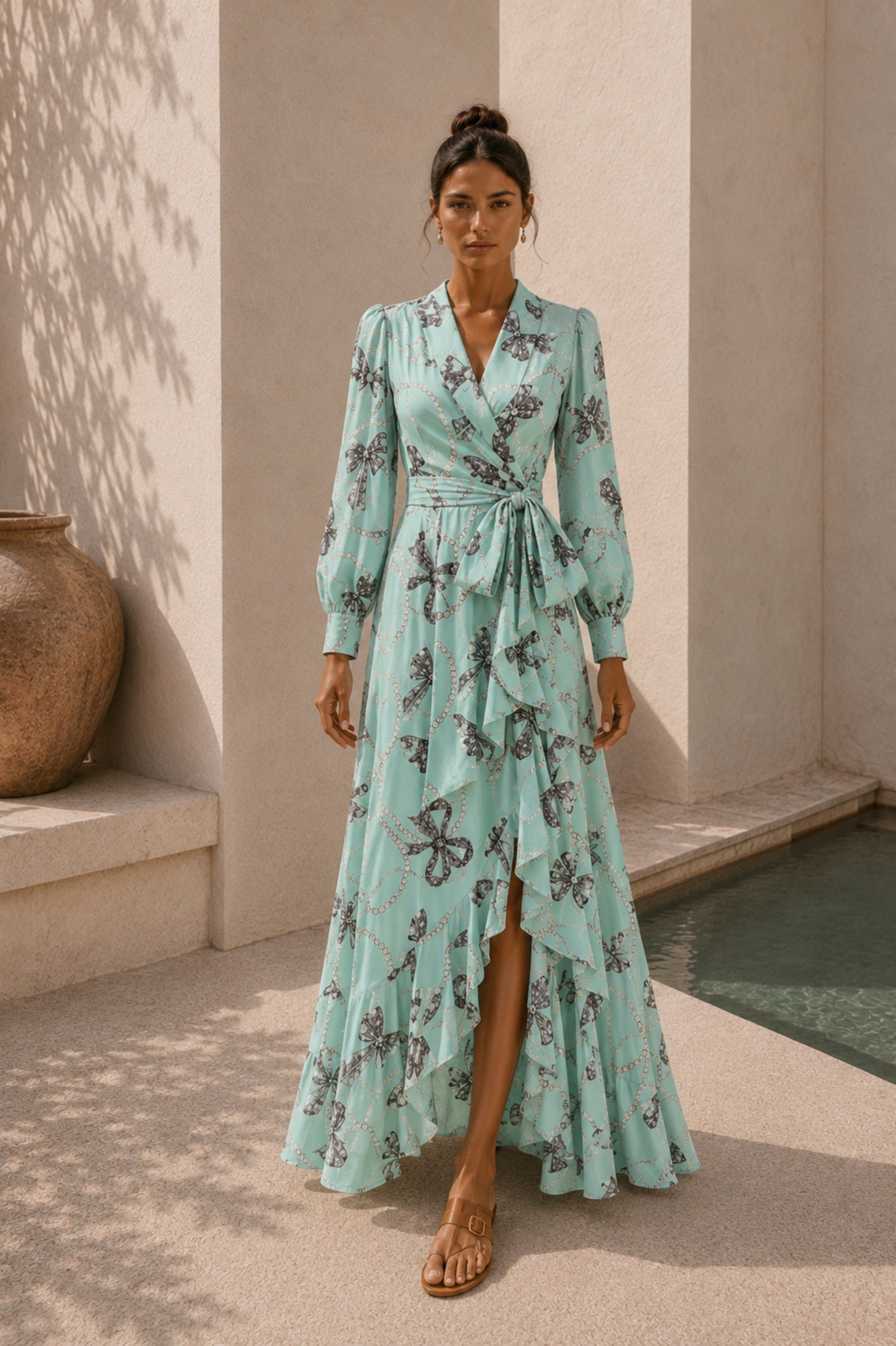 Vestido Asunción Estampado Verde
