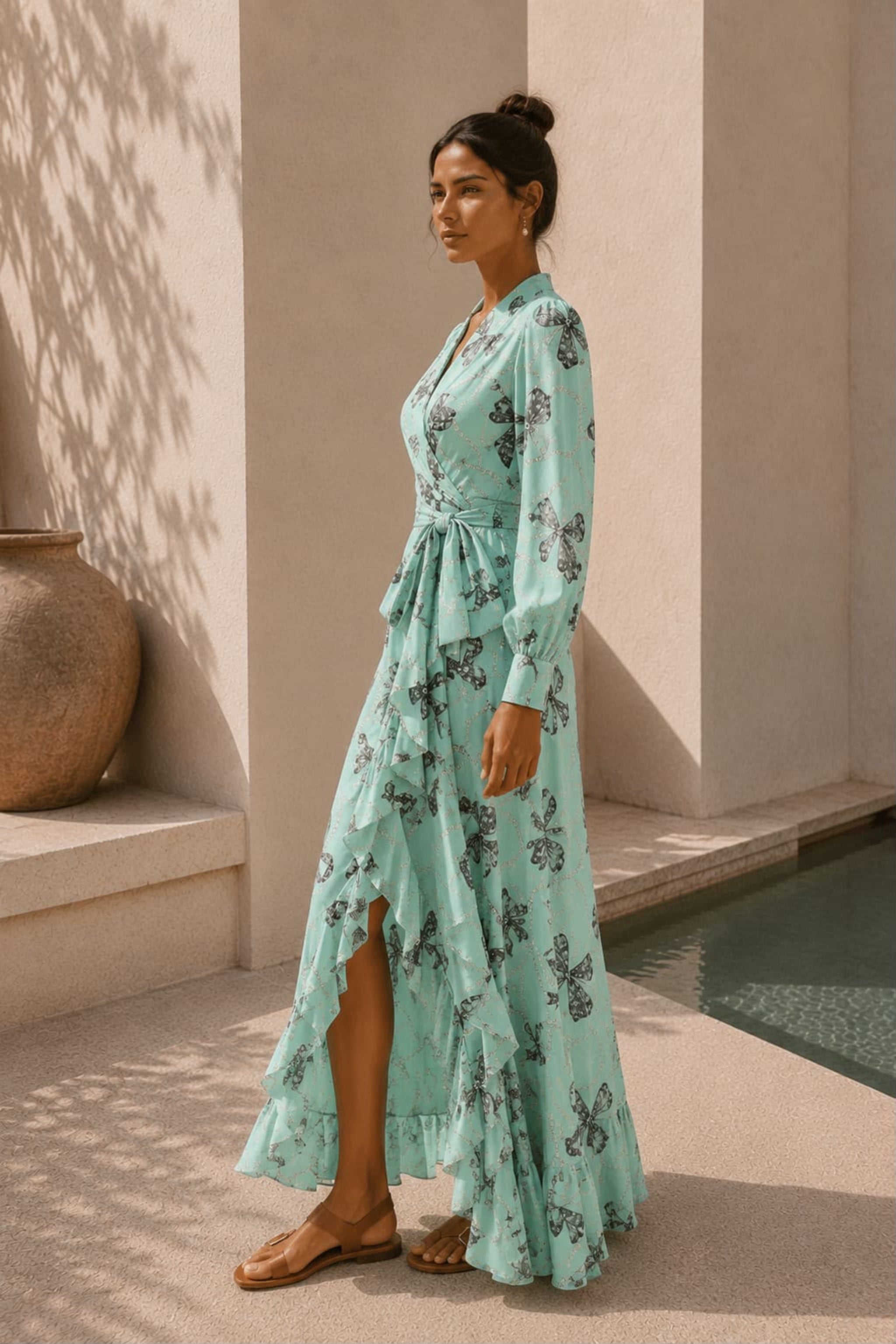Vestido Asunción Estampado Verde